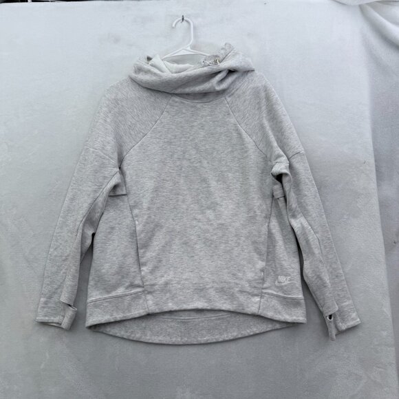 Nike Tech Fleece Hoodie Womens M Gray Pullover Sweatshirt Sports Activewear - Picture 1 of 12